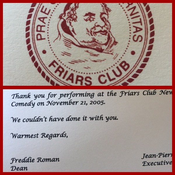 Friar's thank you